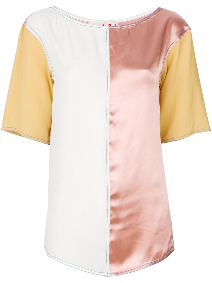 Marni Colour Blocked Blouse - Pink & Purple