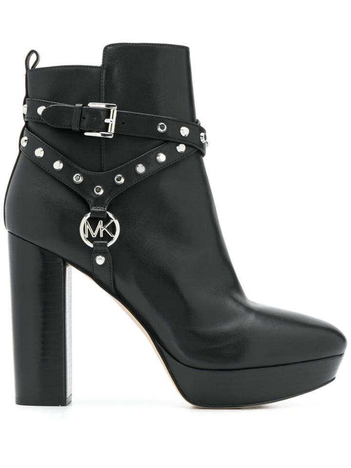 Michael Michael Kors Stud-detail Ankle Boots - Black