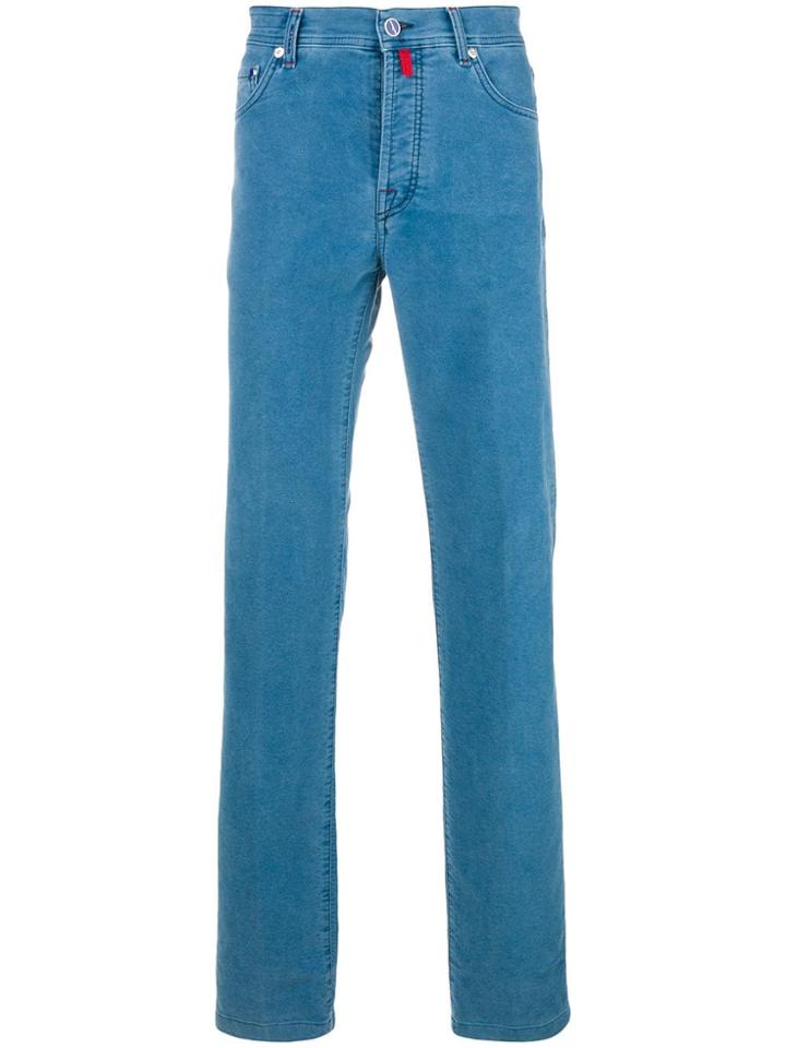 Kiton Denim-style Stretch Trousers - Blue
