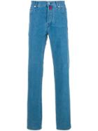 Kiton Denim-style Stretch Trousers - Blue