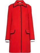 Miu Miu Contrast Trim Coat - Red