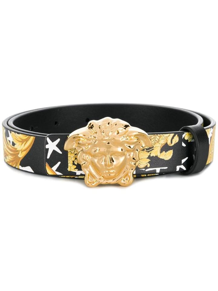 Young Versace Teen Logo Plaque Belt - Black