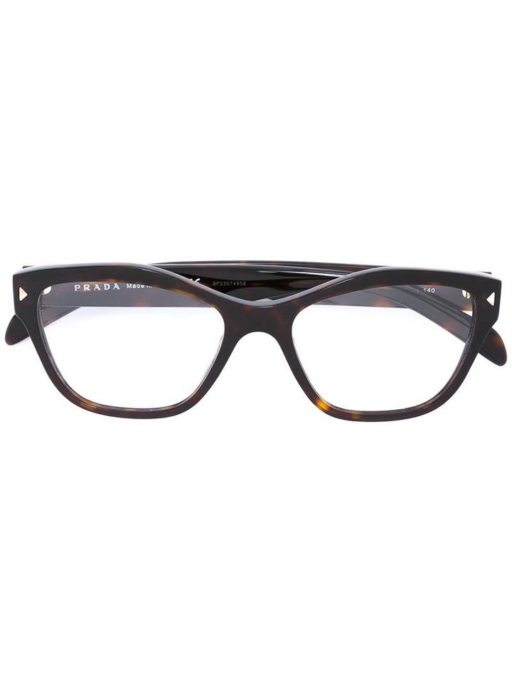 Prada Eyewear Tortoiseshell Frame Glasses, Black, Acetate