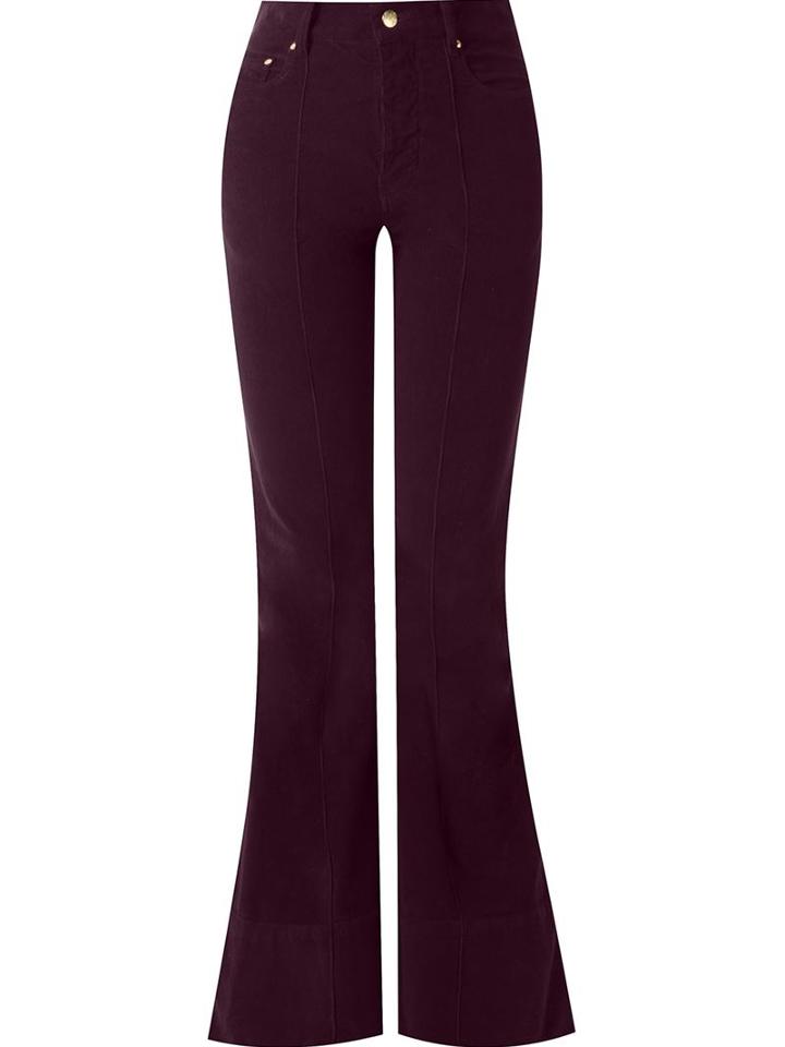 Amapô Velvet Flared Trousers, Women's, Size: 38, Pink/purple, Cotton/spandex/elastane