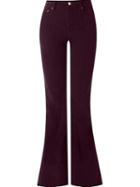 Amapô Velvet Flared Trousers, Women's, Size: 38, Pink/purple, Cotton/spandex/elastane