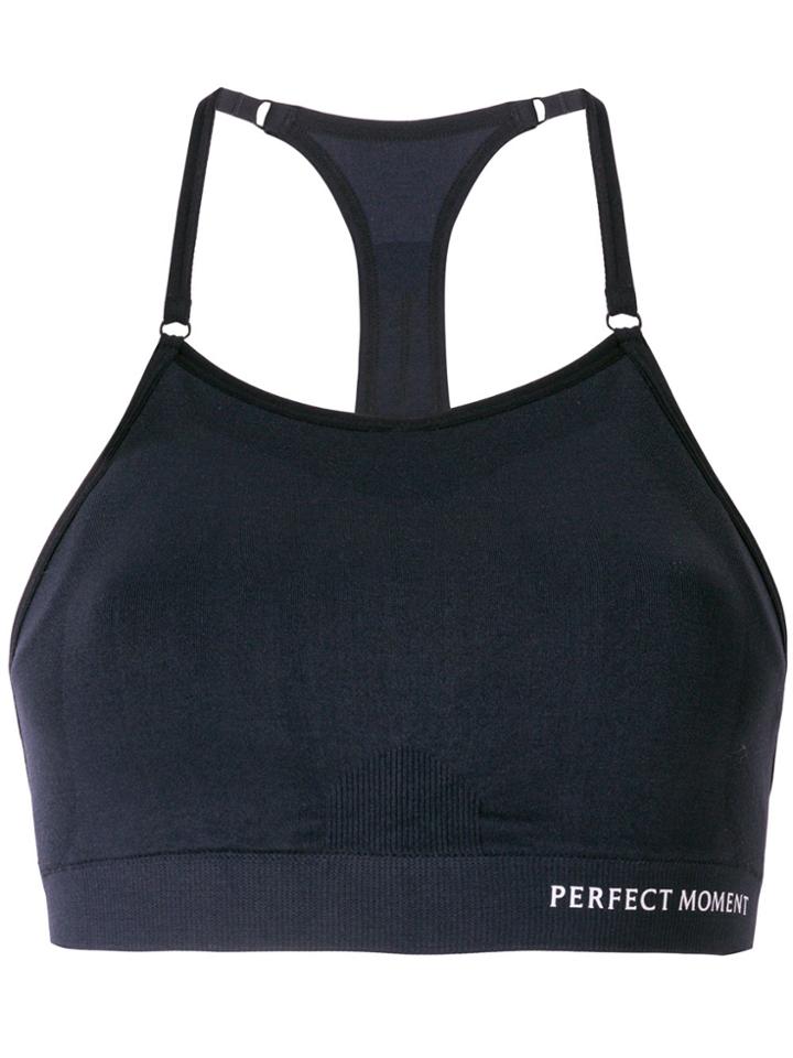Perfect Moment Intarsia Fitness Top - Black