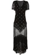 De La Vali Juliette Cross Embroidered Dress - Black