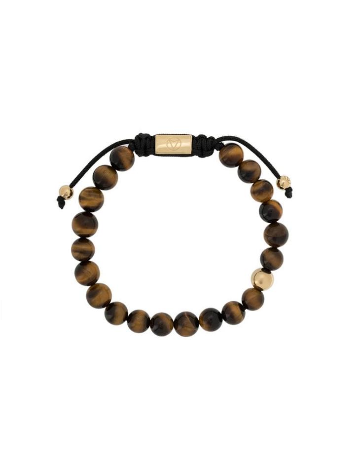 Northskull Tiger Eye Beaded Bracelet - Black
