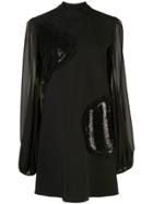 Giamba Sequin-embroidery Heart Dress - Black