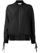 A.f.vandevorst - Laced Sleeve Bomber Jacket - Women - Polyester - 34, Black, Polyester