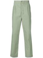 Officine Generale High Rise Tapered Trousers - Green