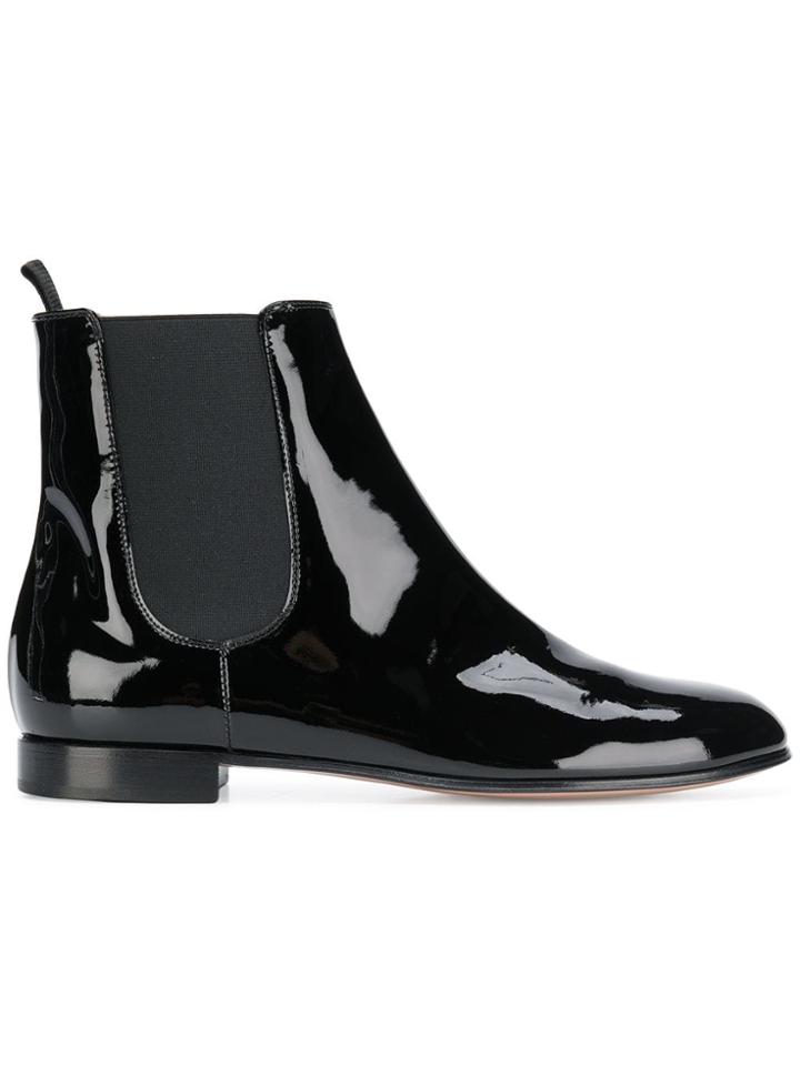 Gianvito Rossi Varnish Chelsea Ankle Boots - Black