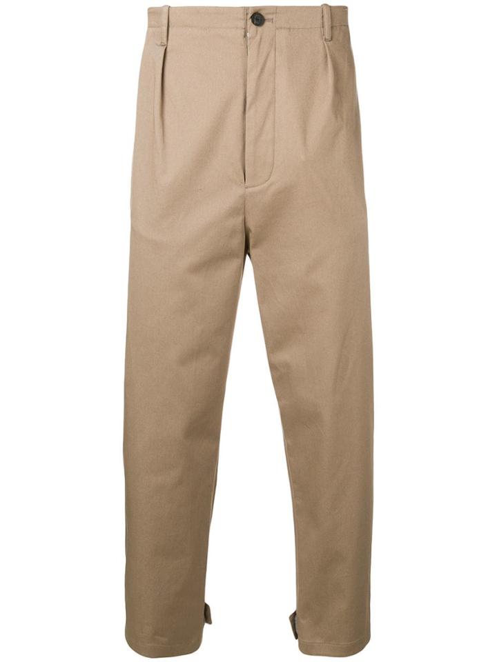 Les Hommes Cuff Detail Trousers - Neutrals