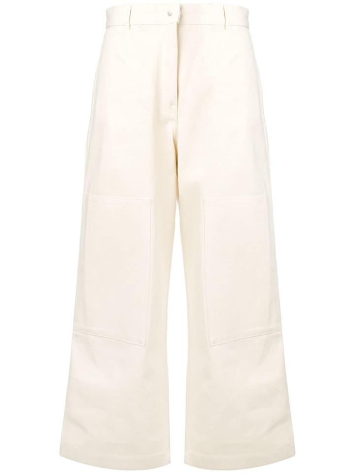Studio Nicholson Panelled Cropped Trousers - White