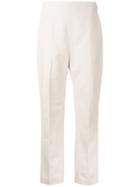 Delpozo Tailored Tapered Trousers, Women's, Size: 40, Brown, Cotton/linen/flax