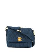 Chanel Vintage Cc Quilted Chain Shoulder Bag - Blue