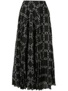 Valentino Vltn Print Skirt - Black