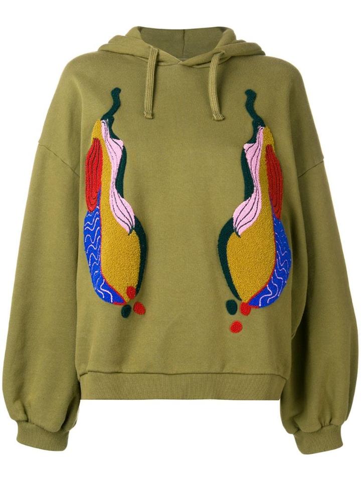 Henrik Vibskov Blossom Aubergine Hoodie - Green