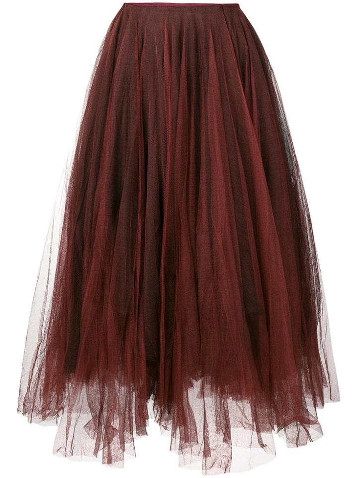 Marc Le Bihan Tulle Midi Skirt - Red