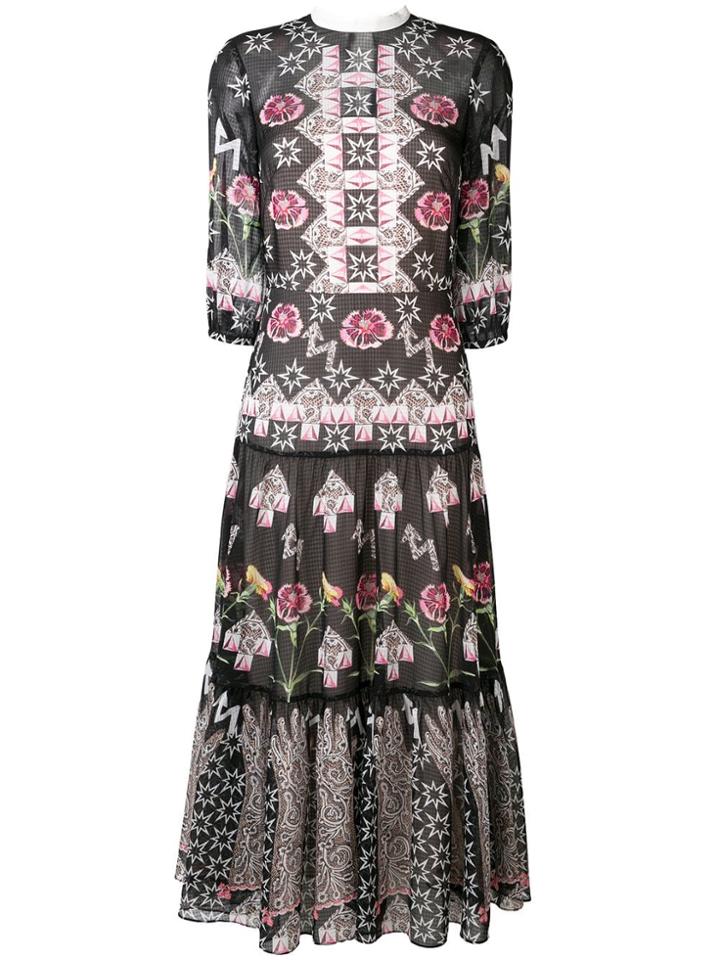 Temperley London Flux Printed Midi Dress - Black