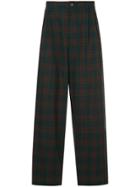 Facetasm Wide-leg Tartan Trousers - Green