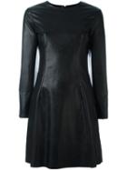 Mm6 Maison Margiela Flared Longsleeved Dress, Women's, Size: 40, Black, Viscose/polyurethane
