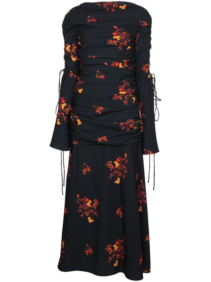 Ellery Fitted Floral Dress - Black