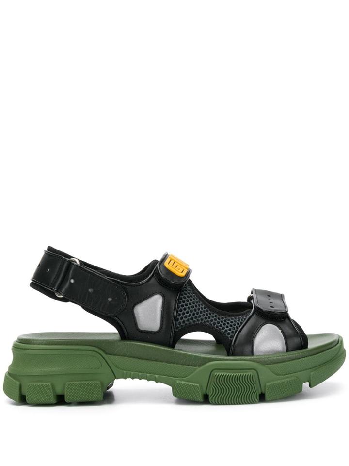 Gucci Touch Strap Logo Sandals - Black