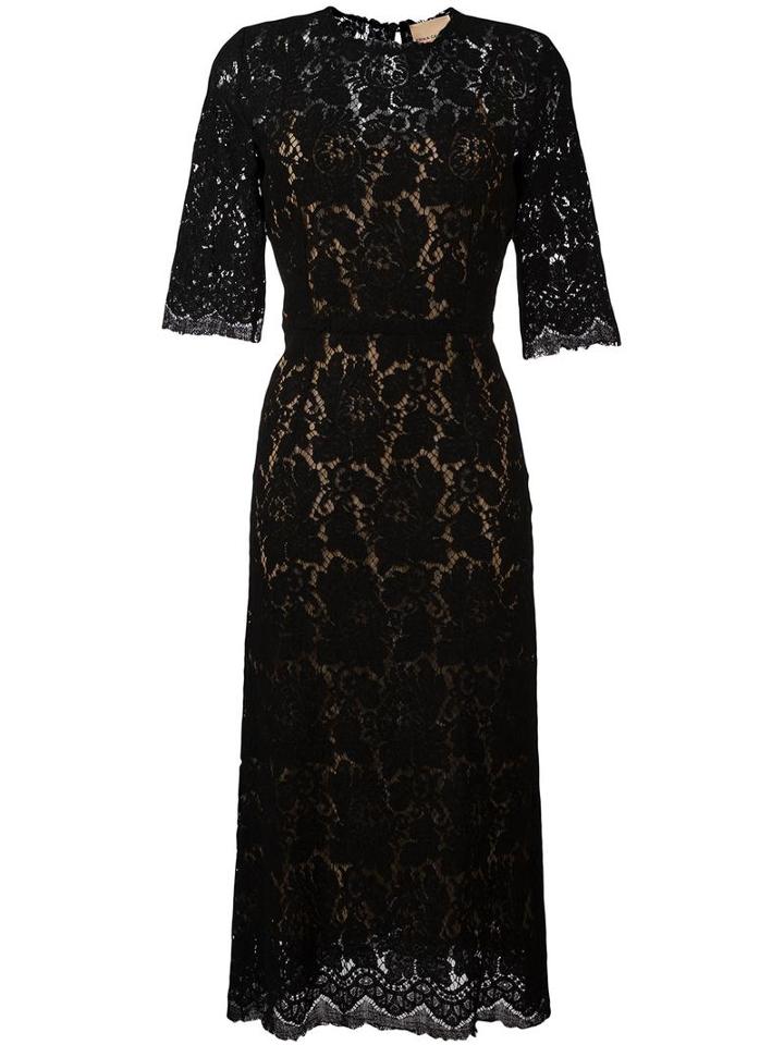 Erika Cavallini Lace Midi Dress, Women's, Size: 46, Black, Cotton/viscose/polyamide/polyester