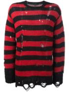 R13 Distressed Striped Jumper