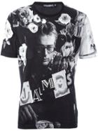 Dolce & Gabbana James Dean Print T-shirt, Men's, Size: 52, Black, Cotton/silk/polyamide/polyester