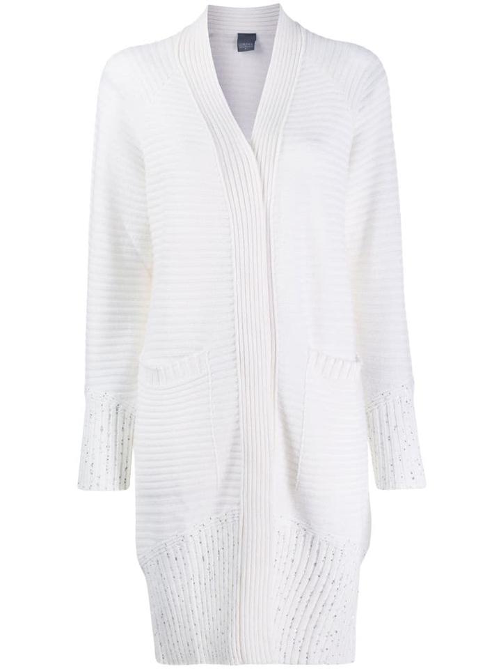 Lorena Antoniazzi Long Ribbed Cardigan - White
