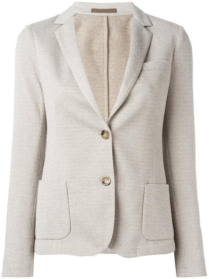 Eleventy Fitted Blazer Jacket, Women's, Size: 44, Nude/neutrals, Cotton/polyamide/polyester/viscose