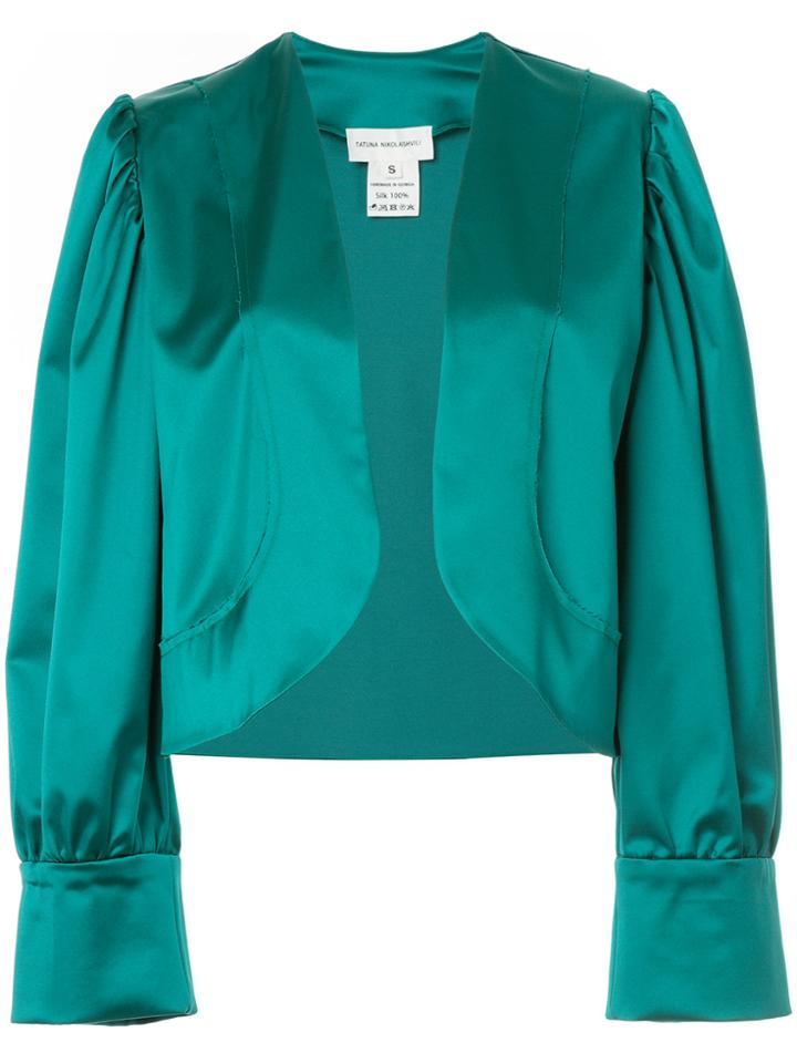 Tatuna Nikolaishvili Cropped Longsleeved Jacket - Green