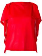 Mm6 Maison Margiela Draped Sleeve Top, Women's, Size: Small, Red, Cotton/viscose