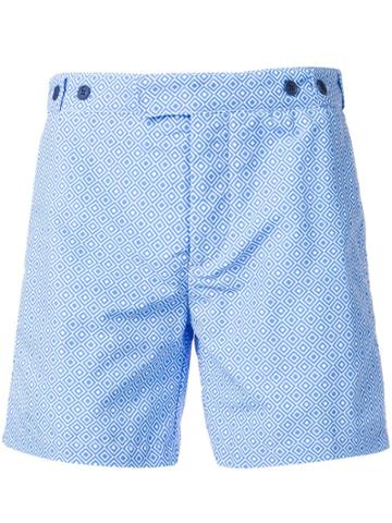 Frescobol Carioca Patterned Shorts - Blue