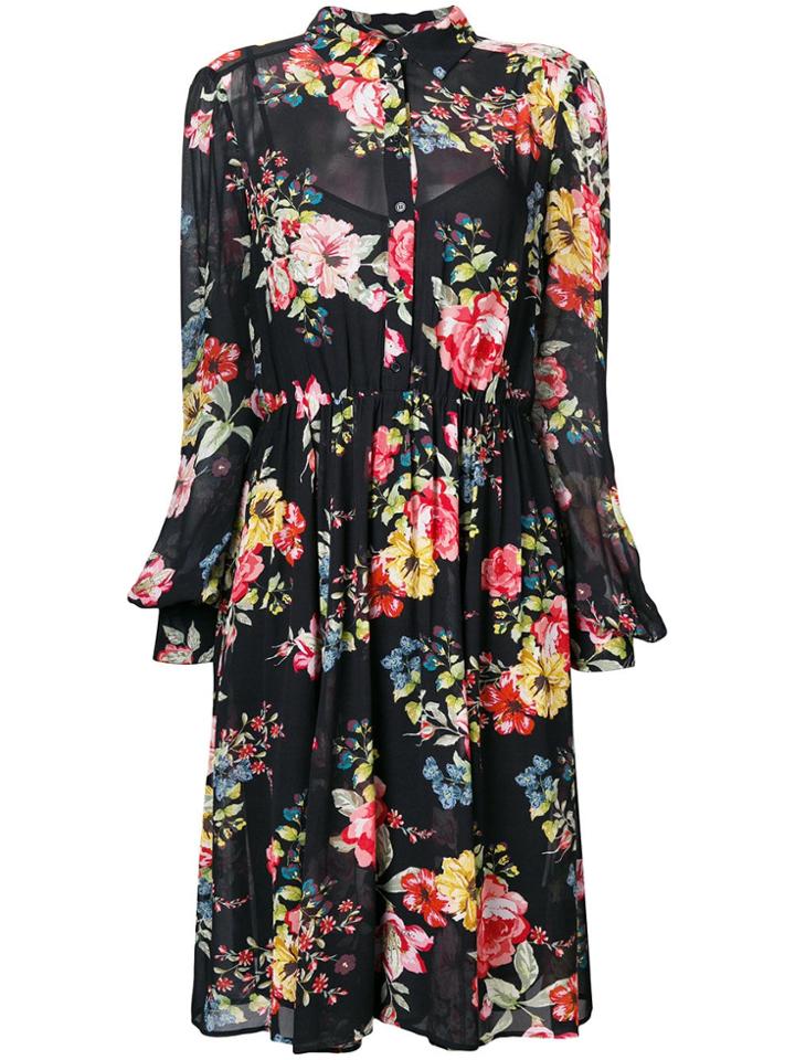 Twin-set Floral Dress - Black