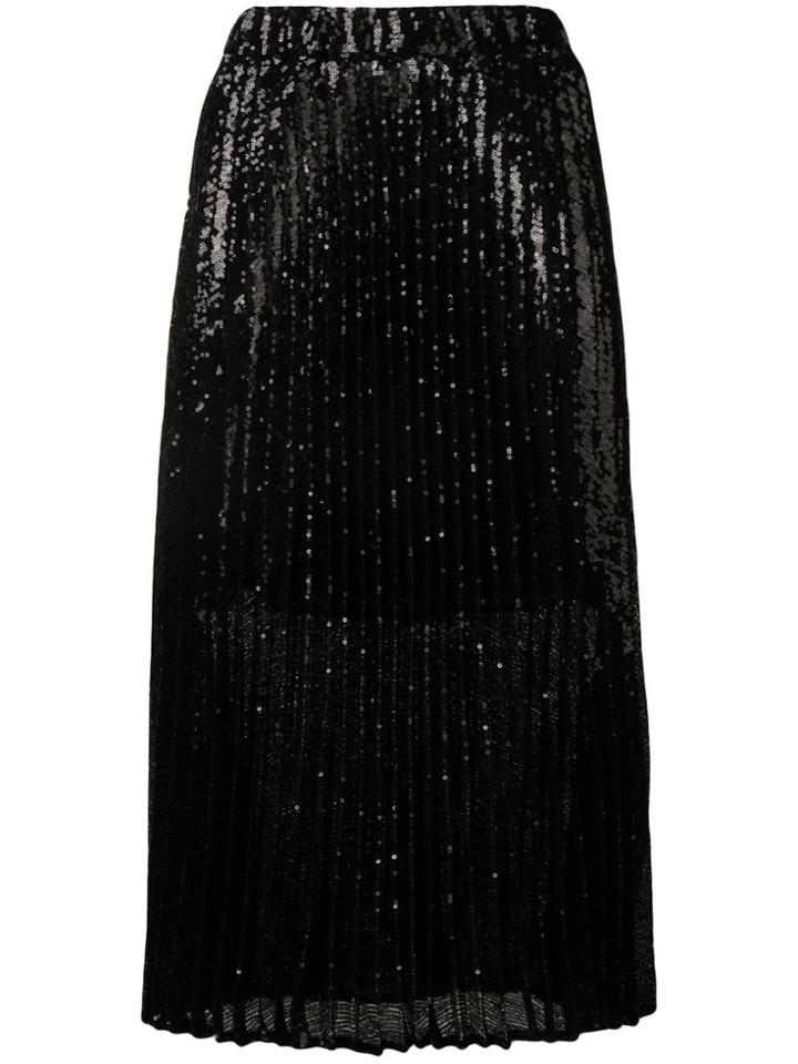 Philosophy Di Lorenzo Serafini Pleated Sequin Skirt - Black