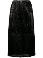 Philosophy Di Lorenzo Serafini Pleated Sequin Skirt - Black
