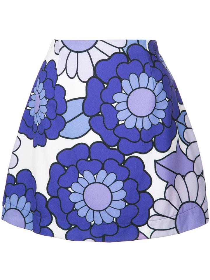 Dodo Bar Or Short Floral Skirt - Purple