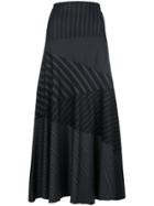 Romeo Gigli Vintage Stripe Flared Midi Skirt - Blue