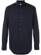 Alessandro Gherardi - Curved Hem Shirt - Men - Cotton/polyamide/spandex/elastane - 38, Blue, Cotton/polyamide/spandex/elastane