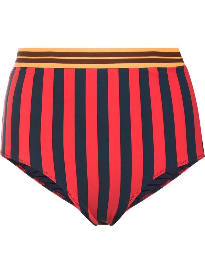 Stella Mccartney 'calypso' Striped Bikini Bottom, Women's, Size: Xs, Red, Nylon/polyester/spandex/elastane