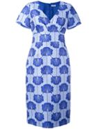 P.a.r.o.s.h. Floral Jacquard Shift Dress, Women's, Size: Xs, Blue, Silk/polyamide/polyester/viscose
