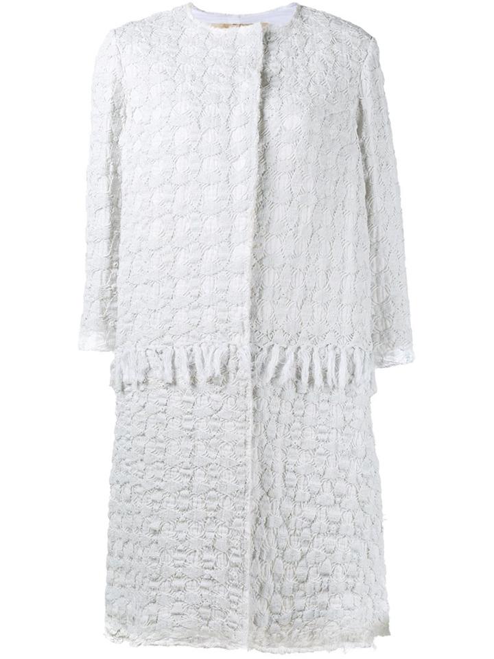 By Walid Crocheted Coat, Women's, Size: Small, White, Cotton