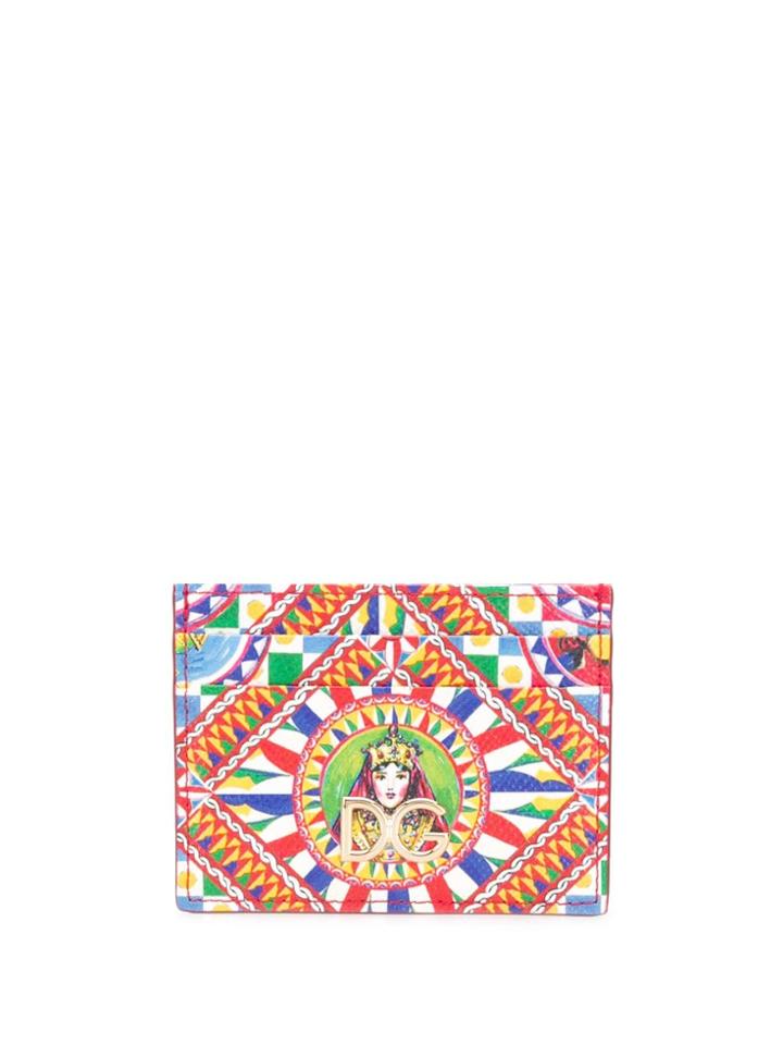 Dolce & Gabbana Patterned Card Holder - White