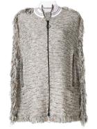 Sonia Rykiel Fringed Tweed Cape - Nude & Neutrals