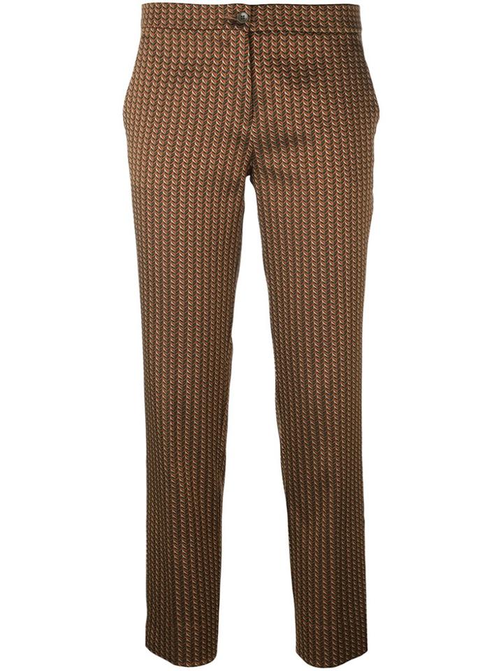 Etro Printed Cropped Trousers - Yellow & Orange