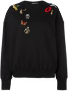 Alexander Mcqueen 'obsession' Charms Sweatshirt, Women's, Size: 38, Black, Cotton