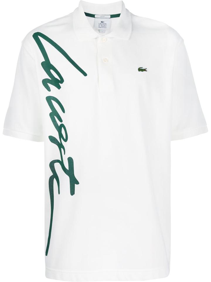Lacoste Live Signature Piqué Polo Shirt - White